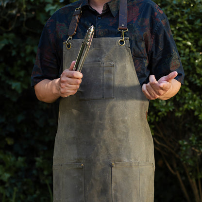 Waxed Cotton Apron - Olive Green