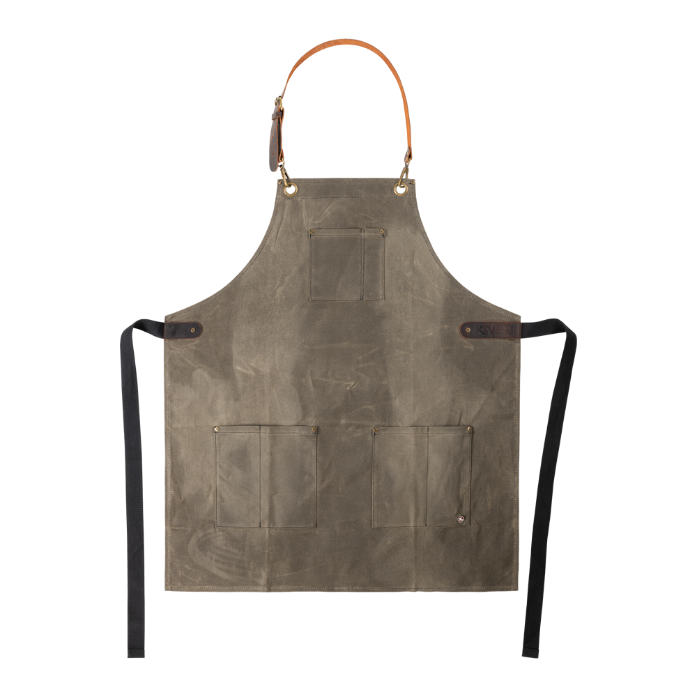 Waxed Cotton Apron - Olive Green