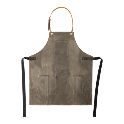 Waxed Cotton Apron - Olive Green