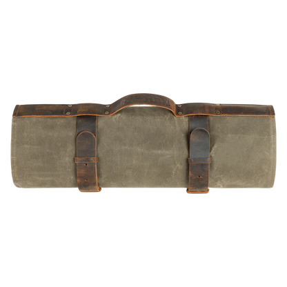 Waxed Cotton Knife Bag - Olive Green